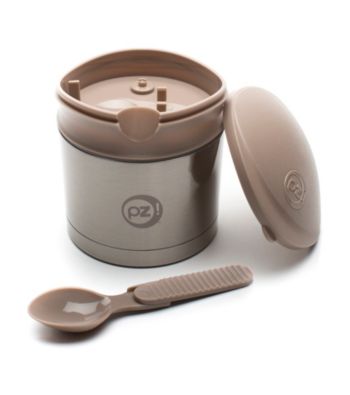 Zak Designs® 10oz Taupe Thermal Stainless Steel Vacuum Food Storage with Spoon