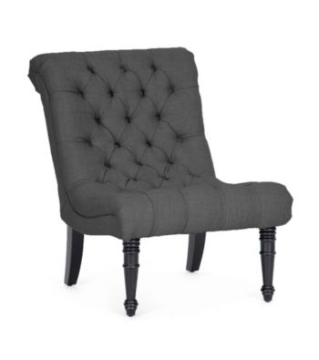 Baxton Studios Caelie Gray Linen Modern Lounge Chair