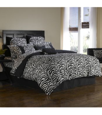 Black Zebra Wild Life Comforter Set by Scent-Sation, Inc.