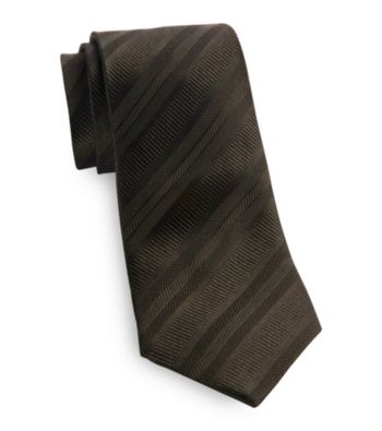 Gold Series™ Men's Big & Tall Black Satin Stripe Silk Tie