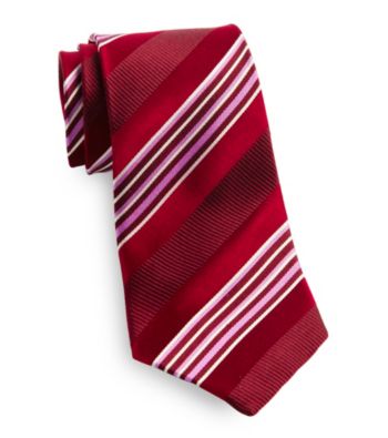 Gold Series™ Men's Big & Tall Red Satin Stripe Silk Tie