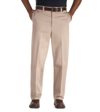 Oak Hill® Men's Big & Tall Waist Relaxer Flat Front Premium Pant