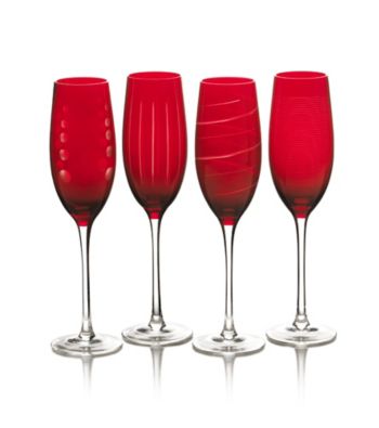 Mikasa® Cheers Ruby Set of 4 Champagne Flutes