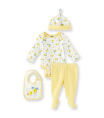 Cuddle Bear® Baby Yellow 4-pc. Long Sleeve Duck Print Take-Me-Home Set