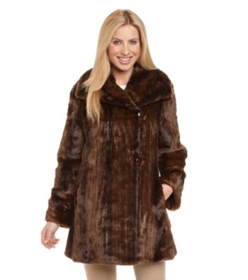 Jones New York® Faux Mink Fur Pantcoat
