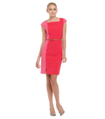Calvin Klein Colorblocked Sheath Dress With Belt