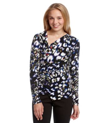 Vince Camuto® Asymmetrical Ikat-Print Top