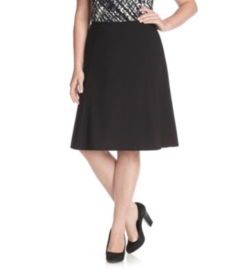 Calvin Klein Plus Size Solid A-Line Skirt