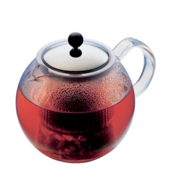 Bodum® Assam 34-oz. Heat Resistant Tea Press Teapot with Glass Handle and Stainless Steel Lid