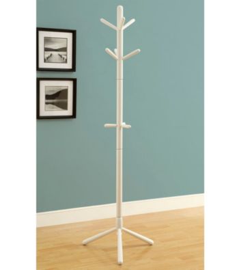 Monarch White Contemporary Coat Rack