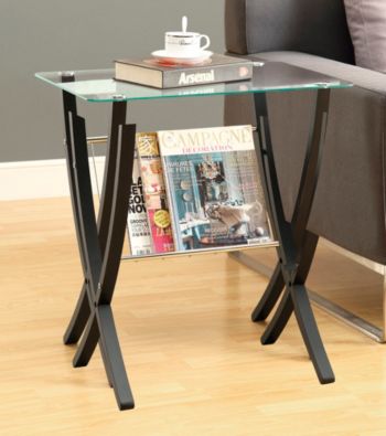 Monarch Cappuccino Bentwood Magazine Table with Tempered Glass