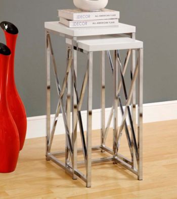 Monarch 2-pc. Criss-Cross Chrome Metal Nesting Plant Stand Set