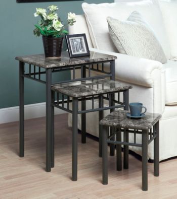 Monarch 3-pc. Windsor Metal Nesting Table Set