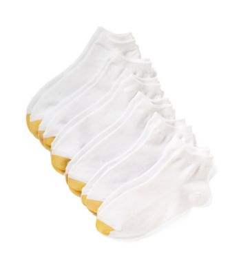 GOLD TOE® White Flat Knit Quarter Socks 6-Pack