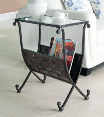 Monarch Mix Metal Magazine Table with Tempered Glass