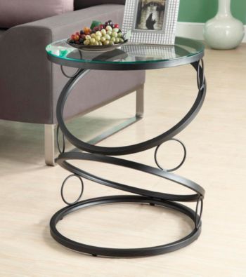 Monarch Matte Black Metal Accent Table