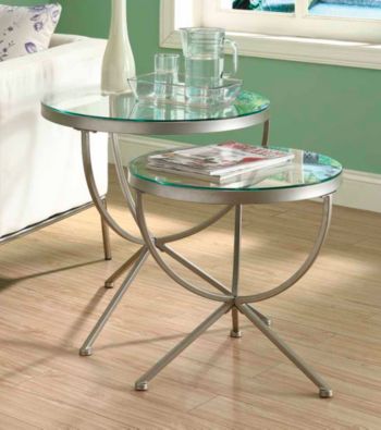 Monarch Trendy Silver 2-pc. Nesting Table Set