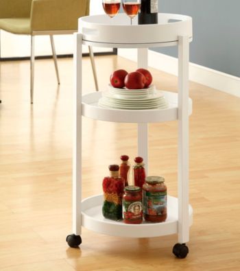 Monarch White Bar Cart with A Serving Tray On Castors