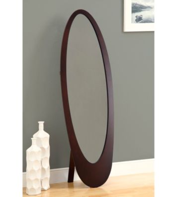 Monarch Cappuccino Contemporary Oval Cheval Mirror