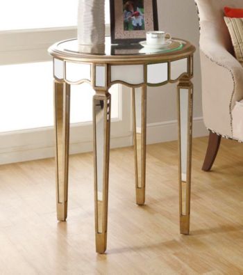 Monarch Kate Mirrored Scalloped Accent Table