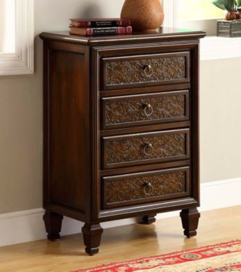 Monarch Dark Brown Transitional 4-Drawer Bombay Chest