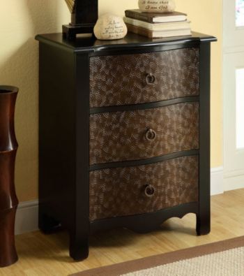 Monarch Black & Gold Transitional 3-Drawer Bombay Chest