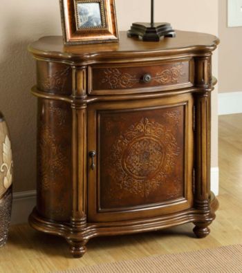 Monarch Light Brown Traditional 1-Drawer Bombay Cabinet