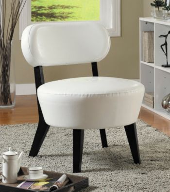 Monarch Ivory Bonded Leather Accent Chair