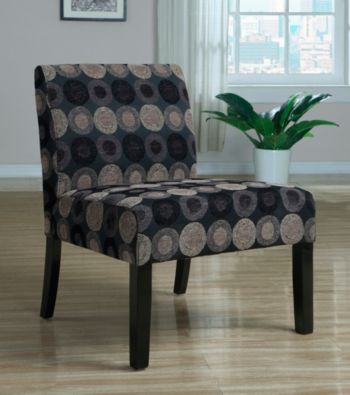 Monarch Black & Tan Circular Shape Fabric Accent Chair