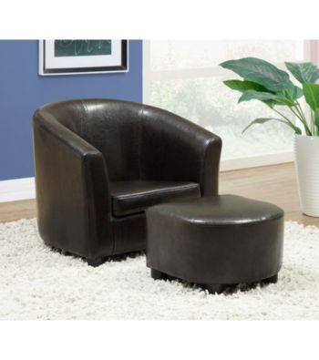 Monarch Leather-Look Juvenile Chair & Ottoman Set