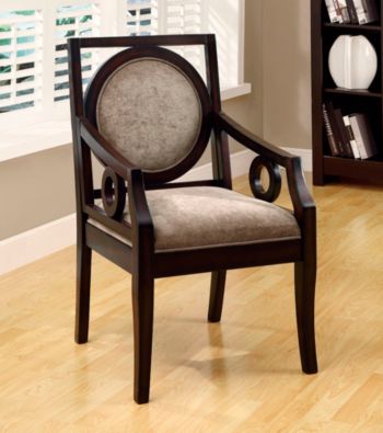 Monarch Brown Velvet / Cappuccino Solid Wood Accent Chair