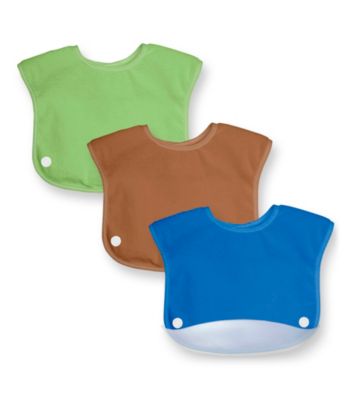 Green Sprouts® Boys' Waterproof Terry Snap 'n Scoop Bib Set