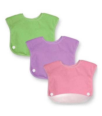 Green Sprouts® Girls' Waterproof Terry Snap 'n Scoop Bib Set