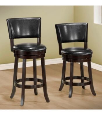 Monarch Set of 2 Black Swivel Barstools