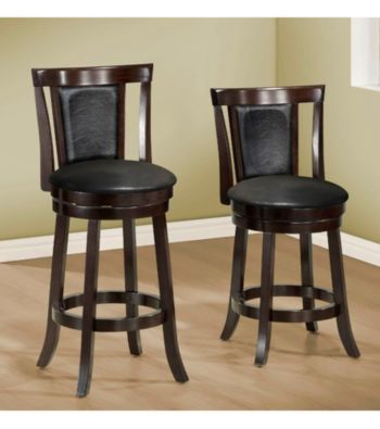 Monarch Set of 2 Black & Cappuccino Swivel Barstools