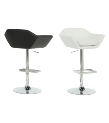 Monarch Set of 2 Sleek Metal Hydraulic Lift Barstools
