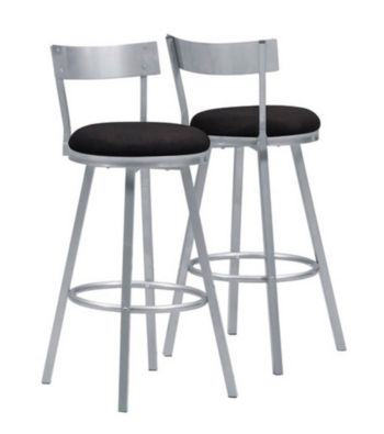 Monarch Set of 2 Silver Metal Swivel Barstools