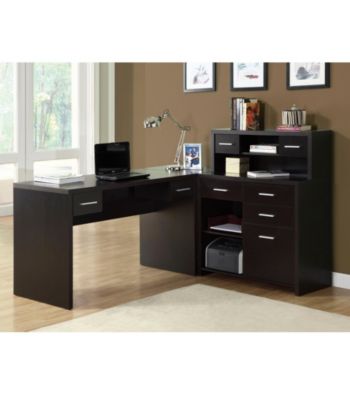 Monarch Cappuccino L-Shaped Home Office Desk