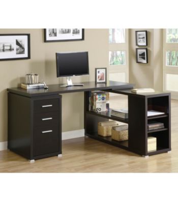 Monarch Cappuccino L-Shaped Computer Desk