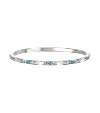 ARIVA Sterling Silver Blue Topaz Slip-on Bangle