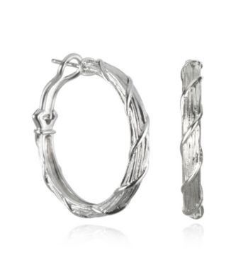 ARIVA Sterling Silver Slender Silk Wrap Hoop Earring