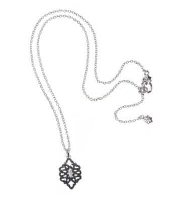 ARIVA Sterling Silver Diamond Acanthus Lace Pendant