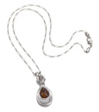 ARIVA Sterling Silver Bold Pear Shaped Gemstone Enhancer Pendant