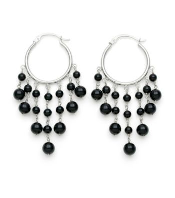 .925 Sterling Silver Onyx Earrings