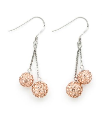 .925 Sterling Silver Copper Crystal Earrings