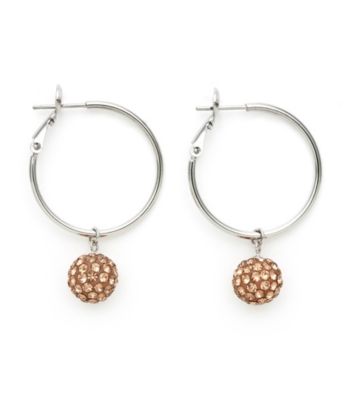 .925 Sterling Silver Mocha Crystal Earrings