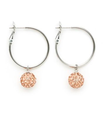 .925 Sterling Silver Copper Crystal Earrings