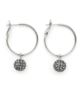 .925 Sterling Silver Grey Crystal Earrings
