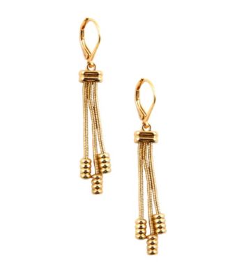 Napier® Goldtone Leverback Shaky Drop Earrings
