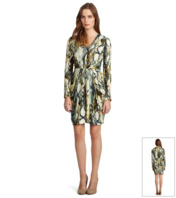 Kenneth Cole Camo Snake Dress with Pleats
